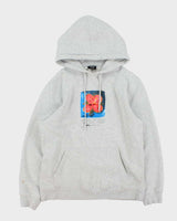 Vintage Stussy Hibiscus Big City Grey Marl Pullover Hoodie - S