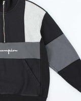 Vintage Champion Reverse Weave Embroidered Spell Out Quarter-Zip Sweatshirt - L