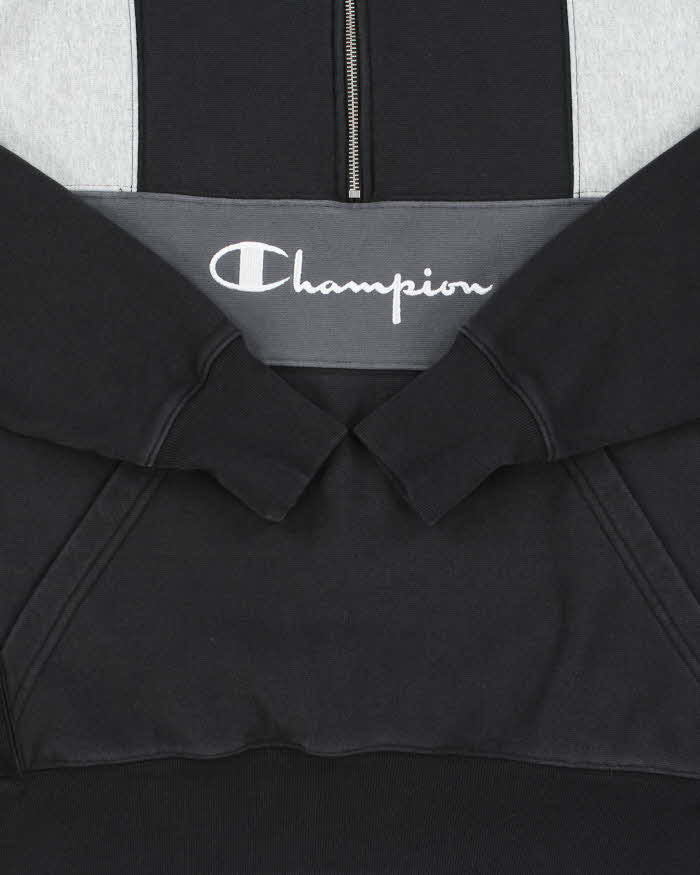 Vintage Champion Reverse Weave Embroidered Spell Out Quarter-Zip Sweatshirt - L