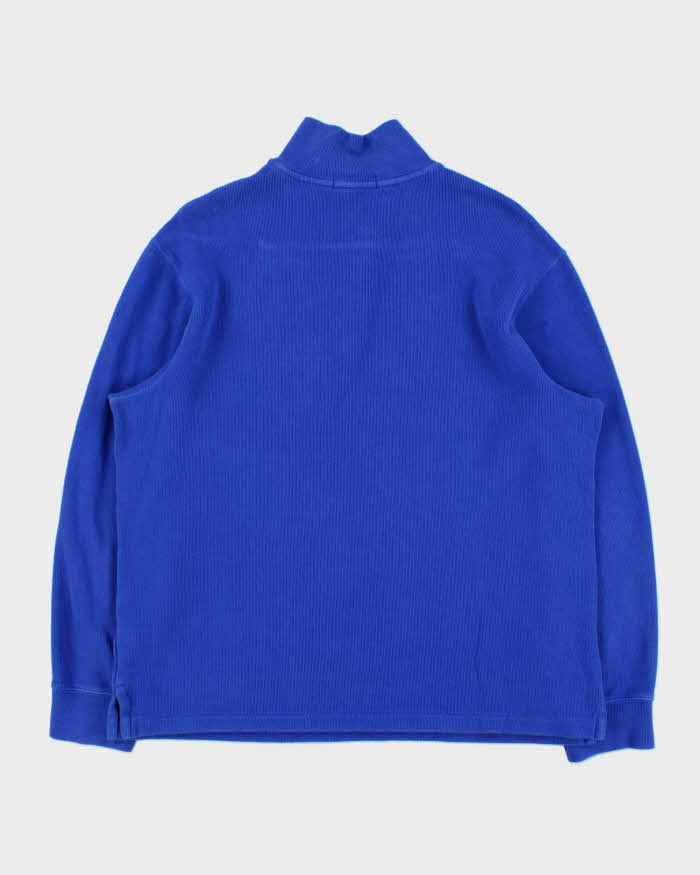 Vintage Polo Ralph Lauren Cobalt Blue Quarter-Zip Sweatshirt - L