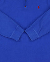 Vintage Polo Ralph Lauren Cobalt Blue Quarter-Zip Sweatshirt - L