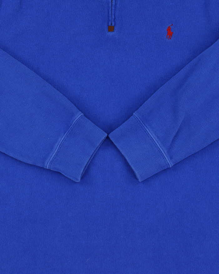 Vintage Polo Ralph Lauren Cobalt Blue Quarter-Zip Sweatshirt - L