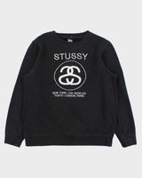 Vintage Stussy International Big Cities Embroidered Crewneck Sweatshirt - L