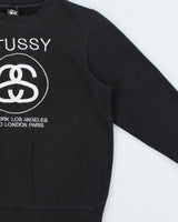Vintage Stussy International Big Cities Embroidered Crewneck Sweatshirt - L
