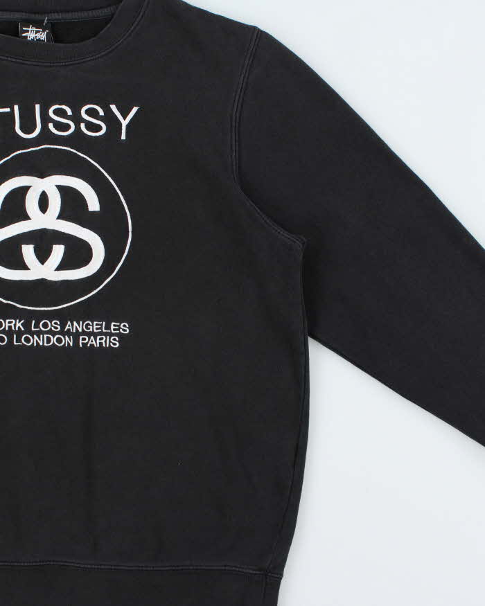Vintage Stussy International Big Cities Embroidered Crewneck Sweatshirt - L
