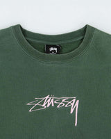 Vintage Stussy Baby Pink Embroidered Logo Crewneck Sweatshirt - M
