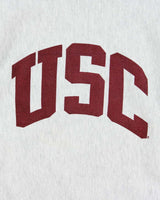 Vintage 1990s Champion Reverse Weave USC Marl Grey Crewneck Sweatshirt - M