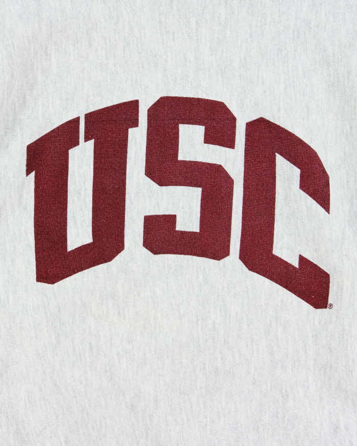 Vintage 1990s Champion Reverse Weave USC Marl Grey Crewneck Sweatshirt - M