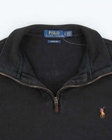 Vintage Polo Ralph Lauren Estate Rib Quarter-Zip Sweatshirt - L