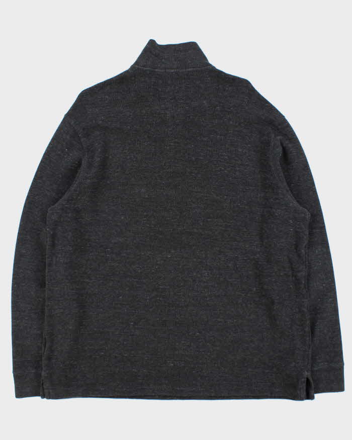 Vintage Polo Ralph Lauren Marl Grey Quarter-Zip Sweatshirt - XXL