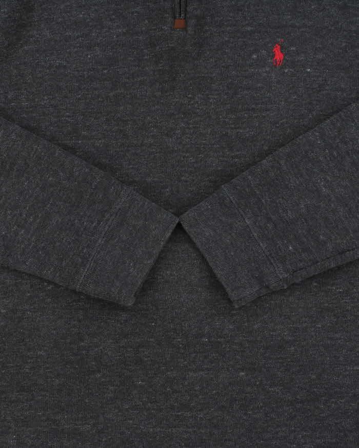 Vintage Polo Ralph Lauren Marl Grey Quarter-Zip Sweatshirt - XXL