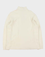 Vintage Y2K 00s Polo Ralph Lauren Cream Quarter-Zip Sweatshirt - L