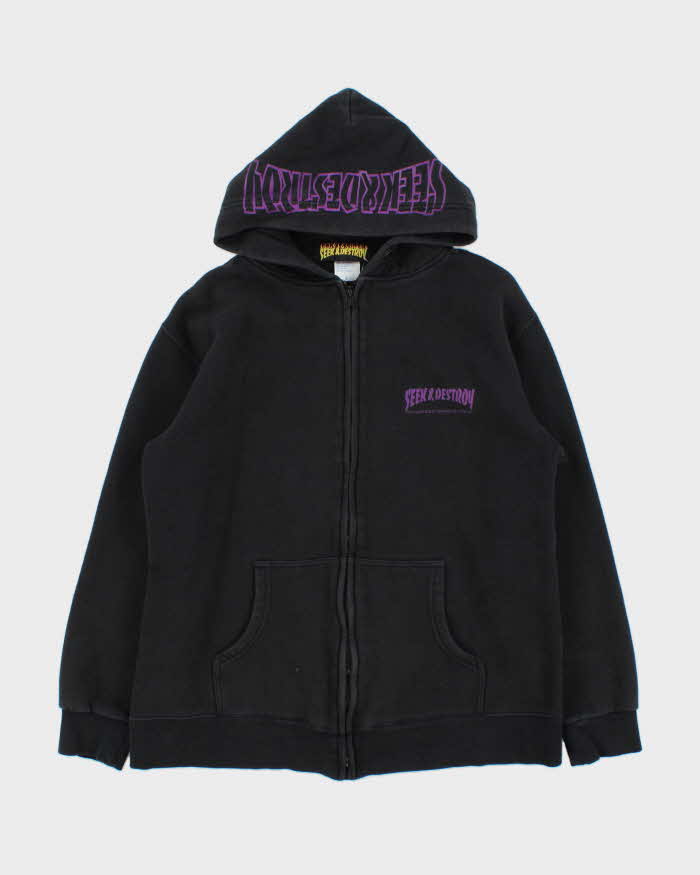 Vintage Y2K 00s Seek &amp; Destroy Skate Pullover Hoodie - L