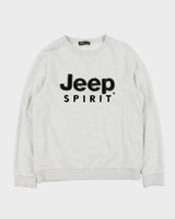 Vintage Y2K 00s Jeep USA Marl Grey Crewneck Sweatshirt - L