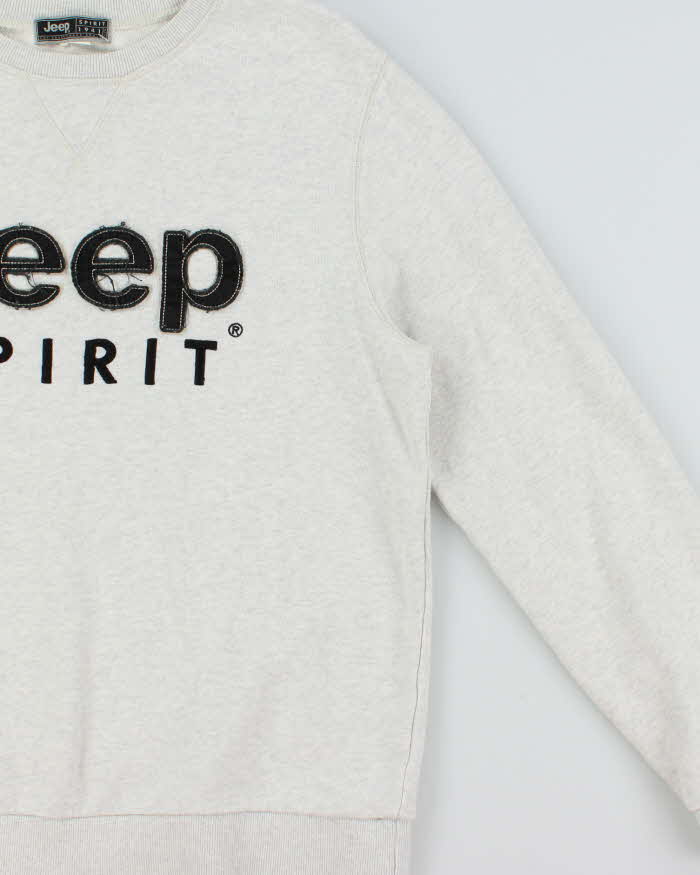 Vintage Y2K 00s Jeep USA Marl Grey Crewneck Sweatshirt - L