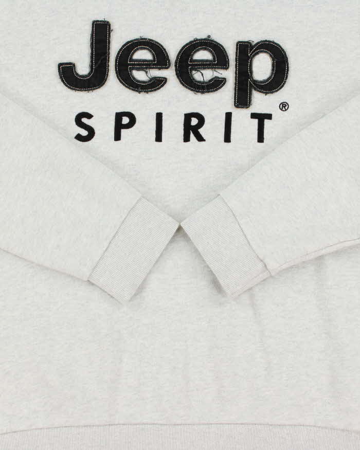 Vintage Y2K 00s Jeep USA Marl Grey Crewneck Sweatshirt - L