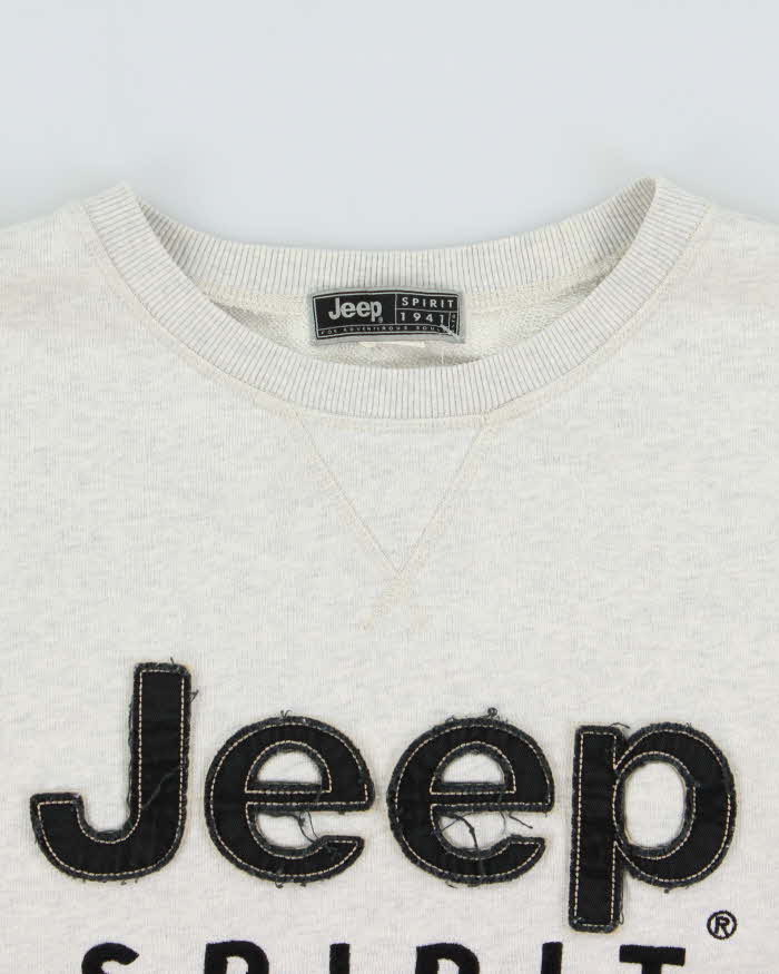 Vintage Y2K 00s Jeep USA Marl Grey Crewneck Sweatshirt - L