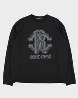 Vintage Y2K 00s Roberto Cavalli Embellished Rhinestone Crewneck Sweatshirt - XXL