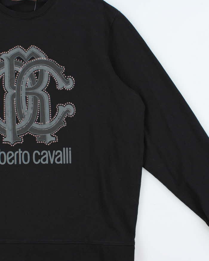 Vintage Y2K 00s Roberto Cavalli Embellished Rhinestone Crewneck Sweatshirt - XXL