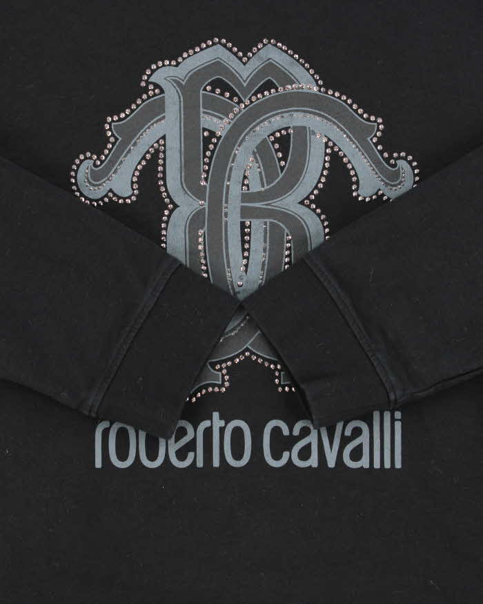 Vintage Y2K 00s Roberto Cavalli Embellished Rhinestone Crewneck Sweatshirt - XXL