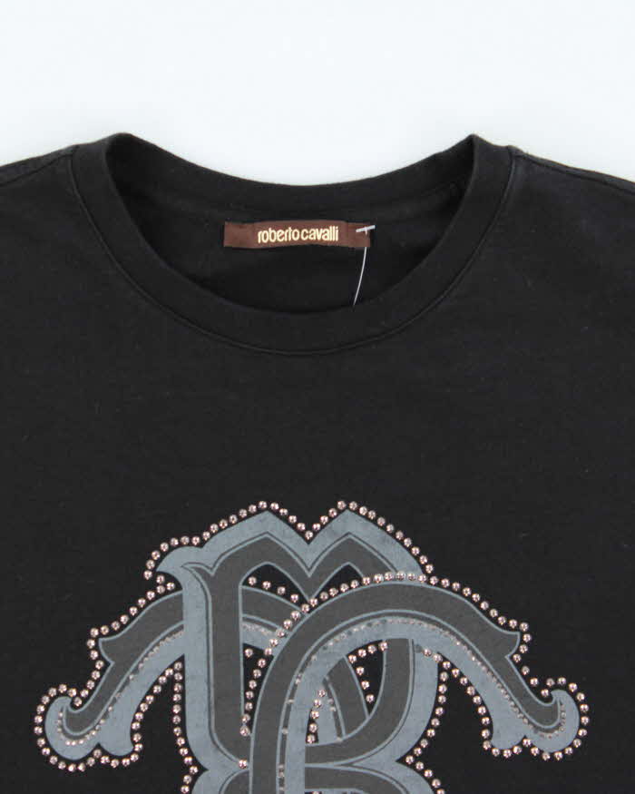 Vintage Y2K 00s Roberto Cavalli Embellished Rhinestone Crewneck Sweatshirt - XXL