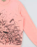 Vintage Y2K 00s Burberry Graffiti Neon Pink Crewneck Sweatshirt - S