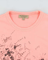 Vintage Y2K 00s Burberry Graffiti Neon Pink Crewneck Sweatshirt - S