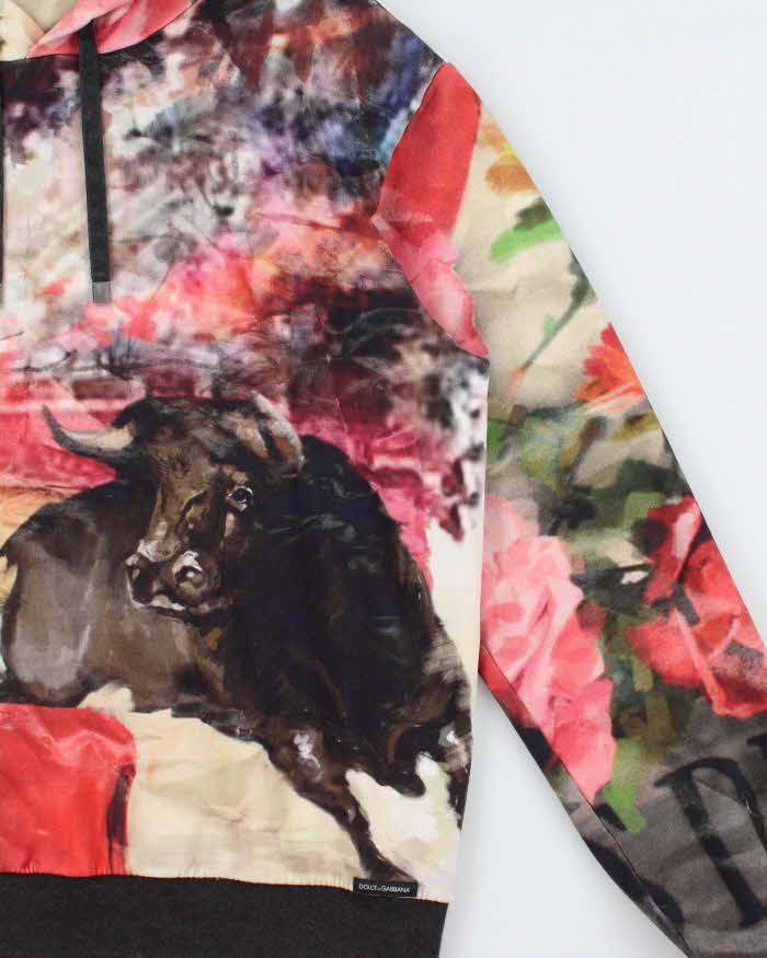 SS2015 Dolce & Gabbana Corrida De Toros Silk Lined Pullover Hoodie - L