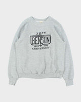 Vintage 1990 Benson Anniversary Made In USA Marl Grey Crewneck Sweatshirt - L