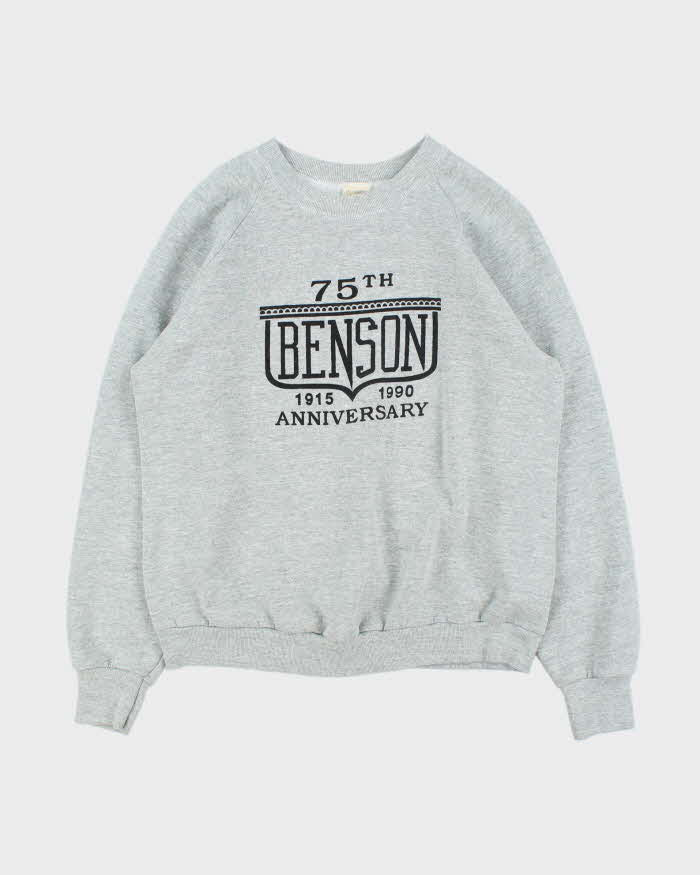 Vintage 1990 Benson Anniversary Made In USA Marl Grey Crewneck Sweatshirt - L