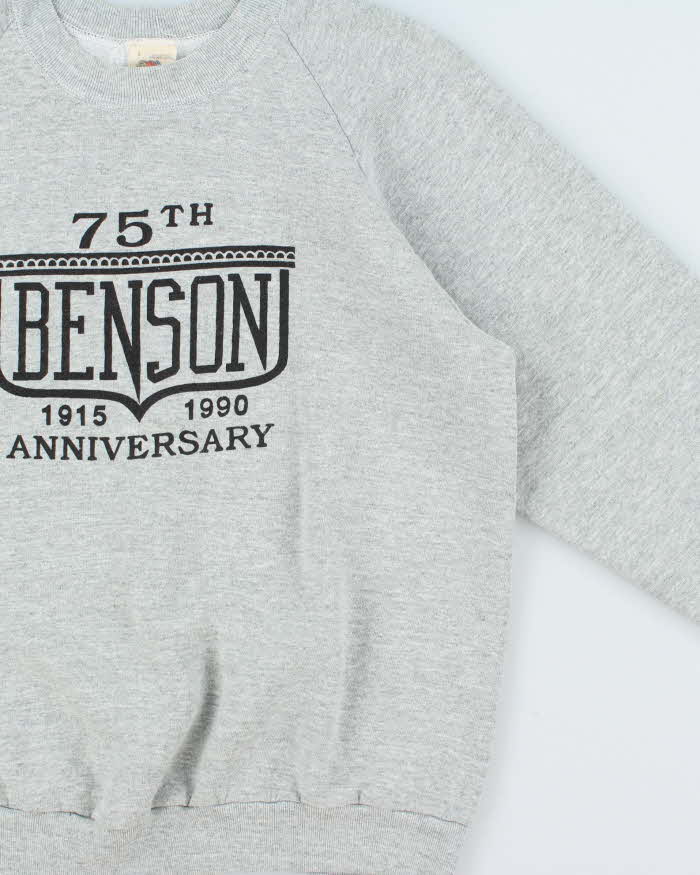 Vintage 1990 Benson Anniversary Made In USA Marl Grey Crewneck Sweatshirt - L