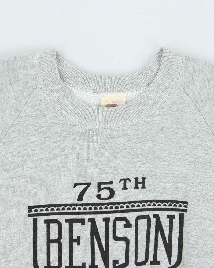 Vintage 1990 Benson Anniversary Made In USA Marl Grey Crewneck Sweatshirt - L