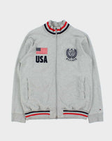 Vintage Y2K 00s Tommy Hilfiger USA Embroidered Zip-Up Sweatshirt - L