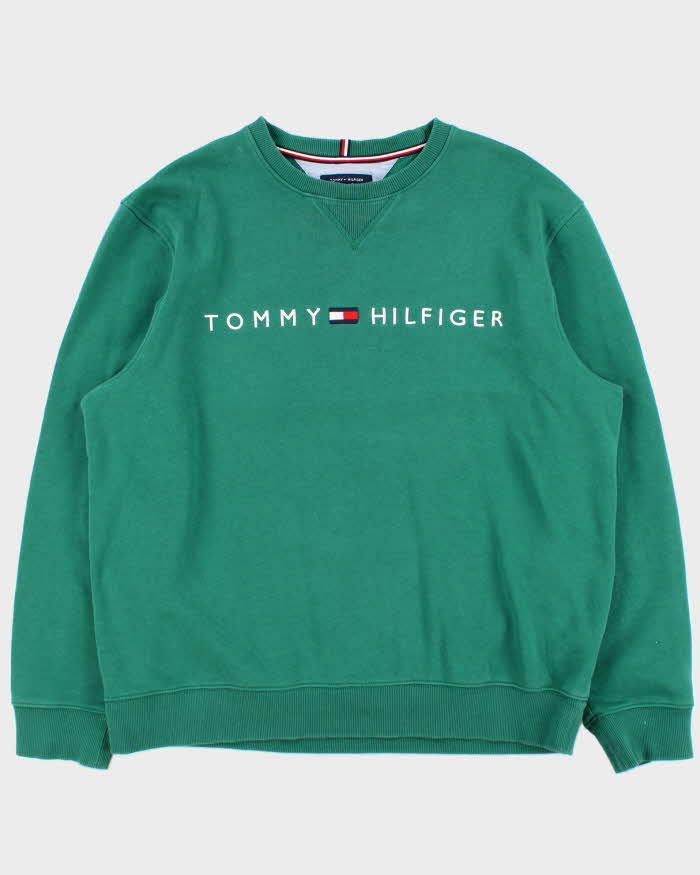 Vintage Tommy Hilfiger Embroidered Spell Out Crewneck Sweatshirt - XXL