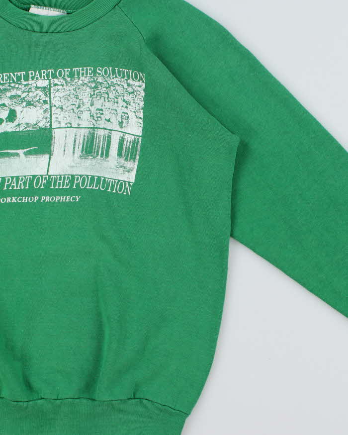 Vintage 1980s Healthknit Porkchop Prophecy Vegetarianism Campaign Made In USA Crewneck Sweatshirt - XL