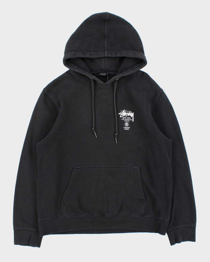 Vintage Stussy World Tour Made In USA Pullover Hoodie - M
