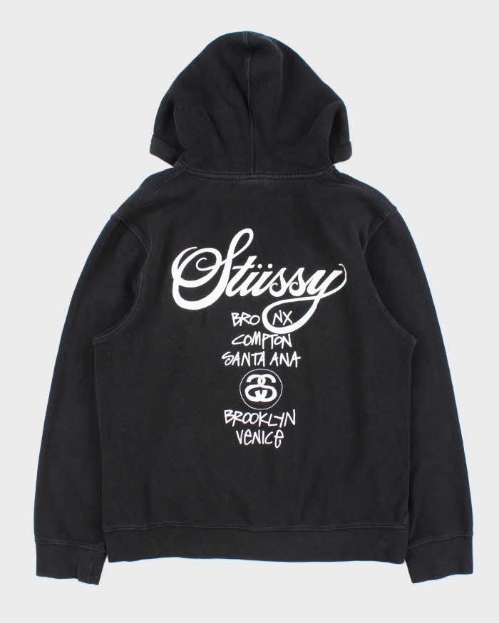 Vintage Stussy World Tour Made In USA Pullover Hoodie - M