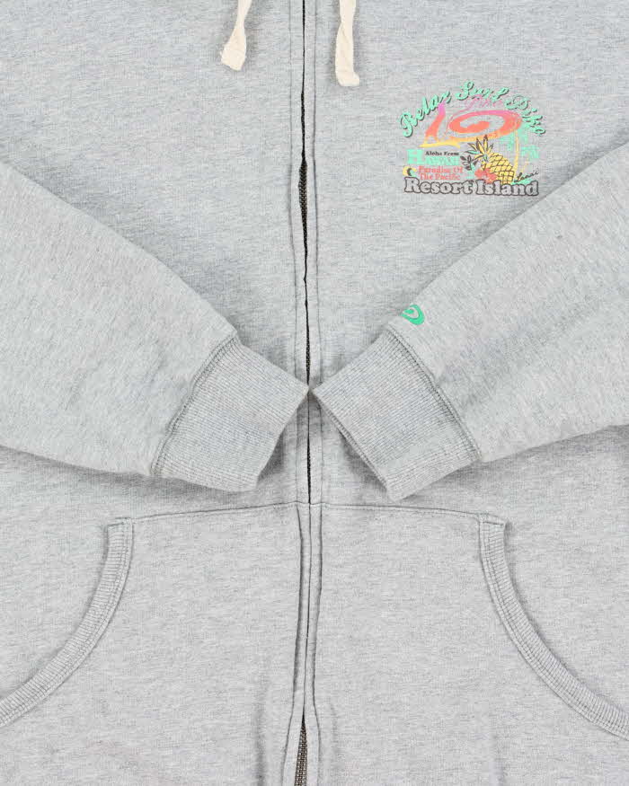 Vintage Y2K 00s Piko Hawaiian Chain Stitch Graphic Zip-Up Hoodie - M