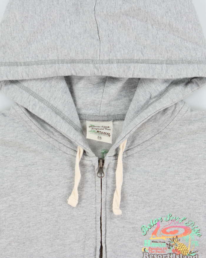 Vintage Y2K 00s Piko Hawaiian Chain Stitch Graphic Zip-Up Hoodie - M