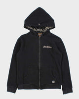 Vintage Y2K 00s Black Flame The Roots Embroidered Zip-Up Hoodie - S