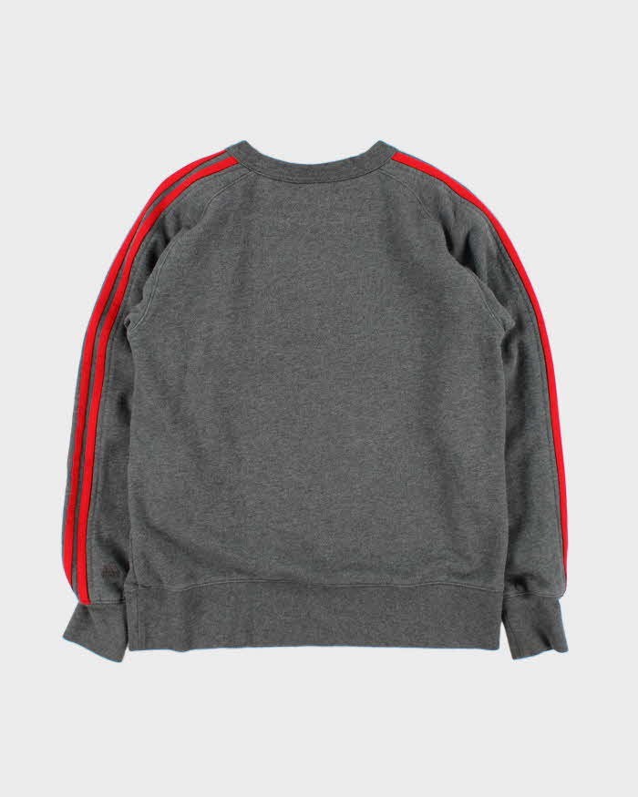 Vintage Y2K 00s Adidas Embroidered Grey Marl Heavyweight Crewneck Sweatshirt - S