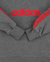 Vintage Y2K 00s Adidas Embroidered Grey Marl Heavyweight Crewneck Sweatshirt - S