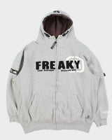 Vintage Y2K 00s Massive 808 Japan Freaky Heavyweight Zip-Up Hoodie - XL