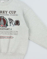 Vintage 1991 Grey Cup CFL Marl Grey Crewneck Sweatshirt - L