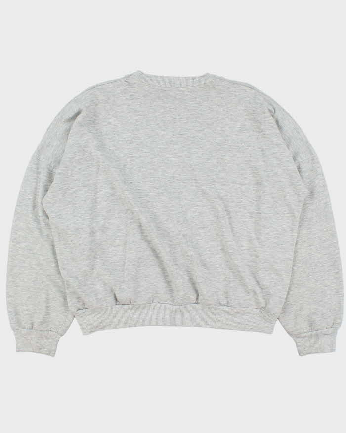 Vintage 1970s Adidas Originals Big Trefoil Marl Grey Boxy Crewneck Sweatshirt  - L
