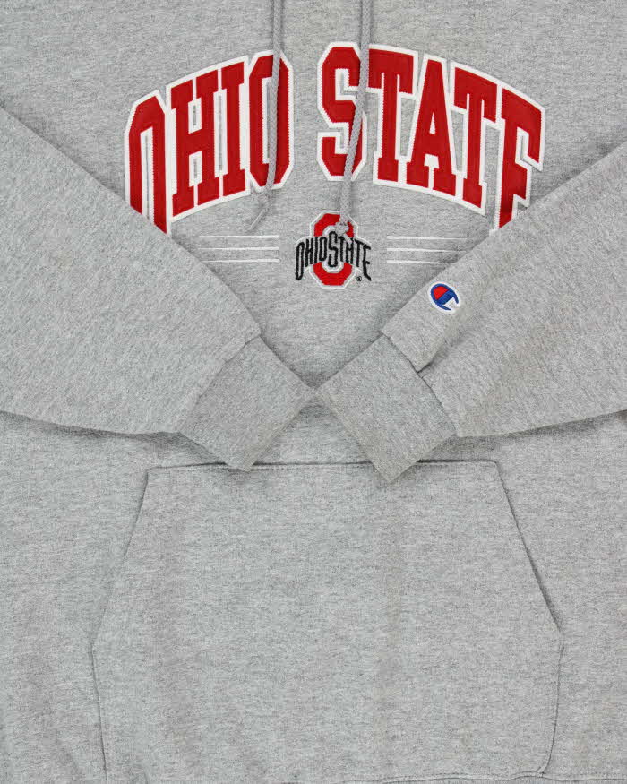 Vintage Y2K 00s Champion Ohio State Marl Grey Pullover Hoodie  - L