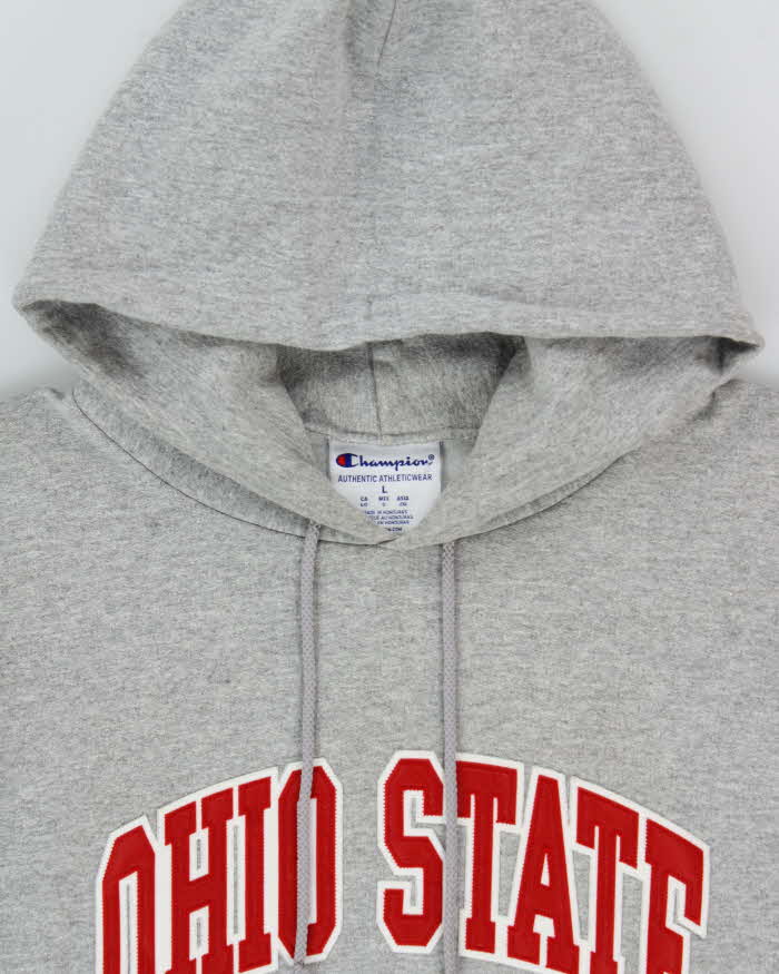 Vintage Y2K 00s Champion Ohio State Marl Grey Pullover Hoodie  - L