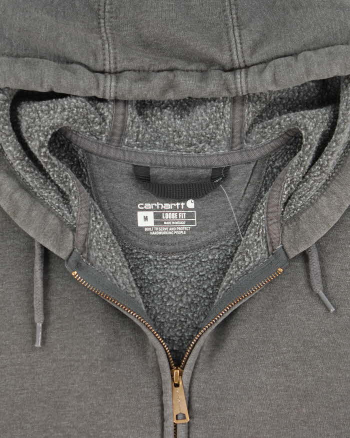 Vintage Carhartt Fleece Lined Loose Fit Full-Zip Hoodie - M