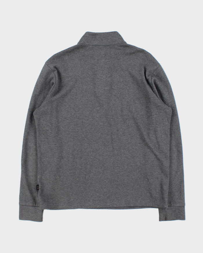 Vintage Hugo Boss Marl Grey Regular Fit Quarter-Zip Sweatshirt - XL