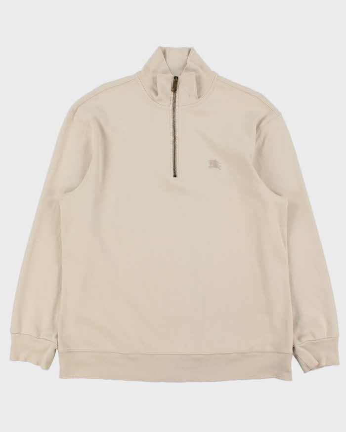Vintage Y2K 00s Burberry Brit Classic Quarter-Zip Sweatshirt - XL